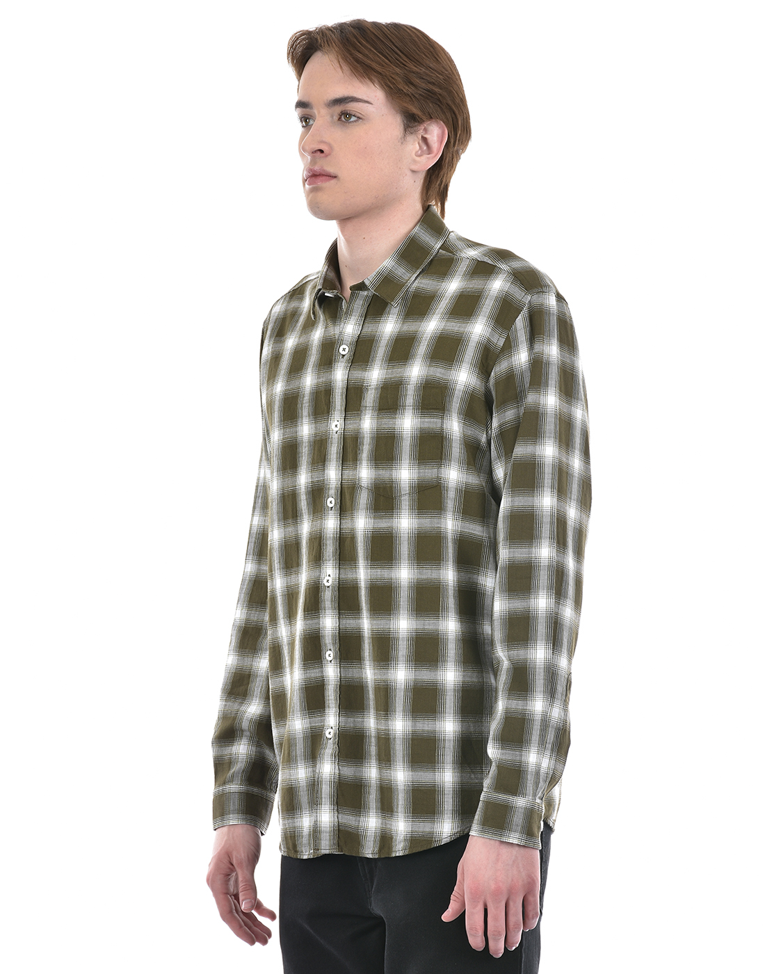 Numero Uno Men Checkered Green Shirt